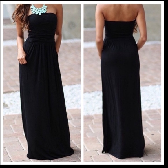 Best favorite style Tube side pockets maxi dress - Picture 2 of 3